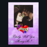 Poster Personnalisé Veux-tu m'épouser<br><div class="desc">Ajoutez un nom et une photo à cette affiche Will You Marry Me.</div>