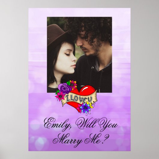 Poster Personnalisé Veux-tu m'épouser (Devant)
