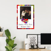 Poster Personnalisé Veux-tu m'épouser (Bureau à domicile)