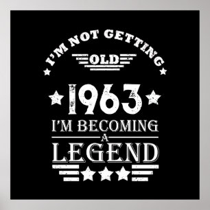 Poster Personnalisé vintage 60e anniversaire blanc