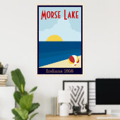 Poster personnalisé Vintage lac ou plage (Bureau à domicile)