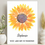 Poster Personnalisé Vous Êtes Mon Sunshine Sunflower<br><div class="desc">Cette affiche unique est décorée d'un tournesol jaune aquarelle et des mots "You Are My Sunshine". Facilement personnalisable avec un nom ou un monogramme. Pour modifier davantage, utilisez l'outil de conception pour modifier la police, la taille de police ou la couleur. Parce que nous créons notre oeuvre, vous ne trouverez...</div>