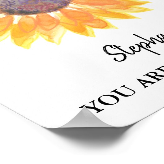 Poster Personnalisé Vous Êtes Mon Sunshine Sunflower (Coin)