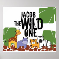 Poster personnalisé Wild One, Safari Animaux