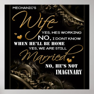 Poster Personnalisée à la femme de mon mécanicien, Marié