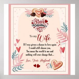 Poster Personnalisée À Ma Femme Bonne Saint Valentin