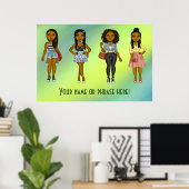 Poster Personnalisée Sassy Diva Femmes Green Ombre (Bureau à domicile)