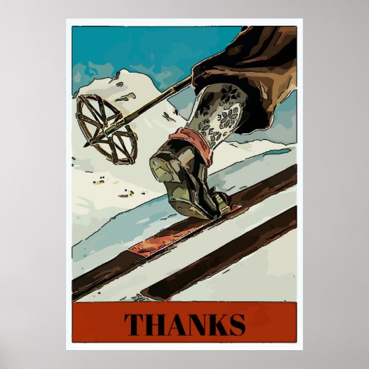 Poster Personnaliser, ajouter du texte,Mountain Snow Ski (Devant)