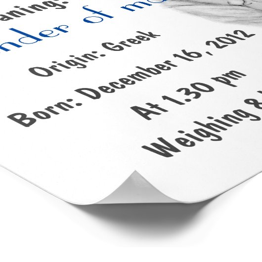 Poster Personnaliser Alexander Nom signifiant keeps (Coin)