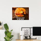 Poster Personnaliser Bacon Egg Fromage Croissant Restaura (Bureau à domicile)