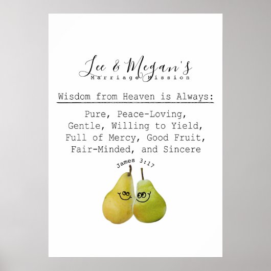 Poster Personnaliser Cette Écriture Art Mariage Prière (Devant)