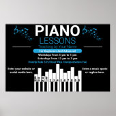 Poster Personnaliser Cours de piano Musique Professeur Ja (Devant)