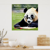 Poster Personnaliser de lecture Panda Office d'optométrie (Cuisine)