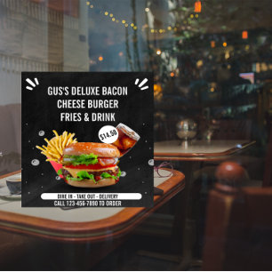 Poster Personnaliser Deluxe Burger Frites Boisson Restaur