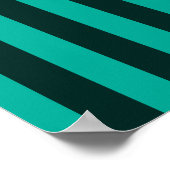 Poster Personnaliser des rayures verticales turquoise ! (Coin)
