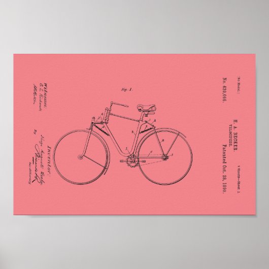 Poster personnaliser d'impression de 1890 Vintage Brevet (Devant)