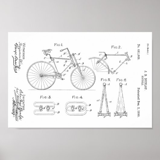 Poster personnaliser d'impression de 1890 Vintage Brevet (Devant)