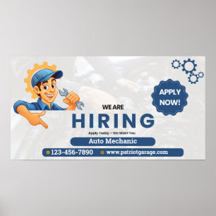 Poster Personnaliser Générique Recherche Mécanicien Auto
