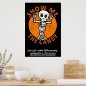 Poster Personnaliser Halloween Me Montrer Candy Skeleton (Cuisine)