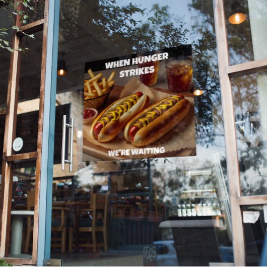 Poster Personnaliser Hotdogs Fries Boire Restaurant Adver