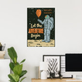 Poster Personnaliser l'astronaute L'aventure commence la  (Bureau à domicile)