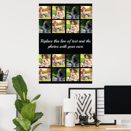 Poster Personnaliser le collage photo et l'affiche texte (Bureau à domicile)