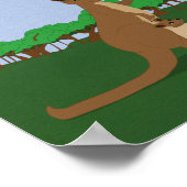 Poster Personnaliser le dessin animé Kangaroos Flying a K (Coin)