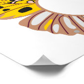 Poster Personnaliser le monogramme rond papillon jaune (Coin)