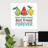 Poster Personnaliser les fruits mignons BFF (Bureau à domicile)