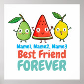 Poster Personnaliser les fruits mignons BFF (Devant)