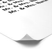 Poster PERSONNALISER les sièges | Fonction Fiançailles Ma (Coin)