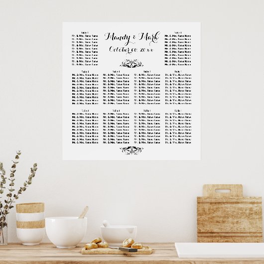 Poster PERSONNALISER les sièges | Fonction Fiançailles Ma (Cuisine)