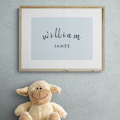 Poster Personnaliser Nom Enfant Playroom Garçon Pastel Bl