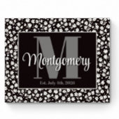 Poster Personnaliser Nom Imprimer noir blanc floral