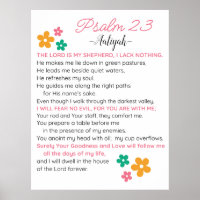 Personnaliser Psaume 23-NIV Bible Scripture Fleurs