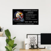 Poster Personnaliser Réparation de motocyclettes Boutique (Bureau à domicile)