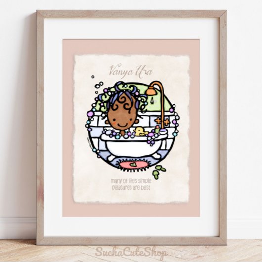 Poster Personnalisez! Fille de peau foncée bulle d'art de