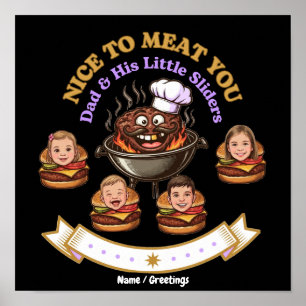 Poster Personnalisez le cadeau du maître du grill BBQ Nic
