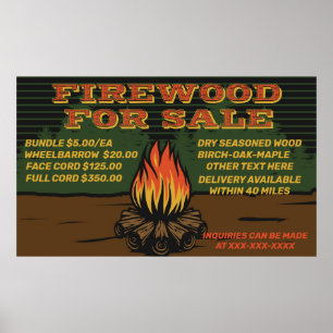 Poster Personnalisez le paquet de bois de chauffage rusti