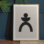 Poster Personnalité Abstraite géométrique Minimaliste mod<br><div class="desc">Une affiche minimaliste moderne abstraite,  avec un design géométrique scandinave "scandi" en noir sur un arrière - plan chaud naturel doux gris taupe. L'accessoire parfait pour une maison contemporaine minimale.</div>