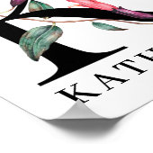 Poster Personnalité de l'alphabet floral K monogram (Coin)
