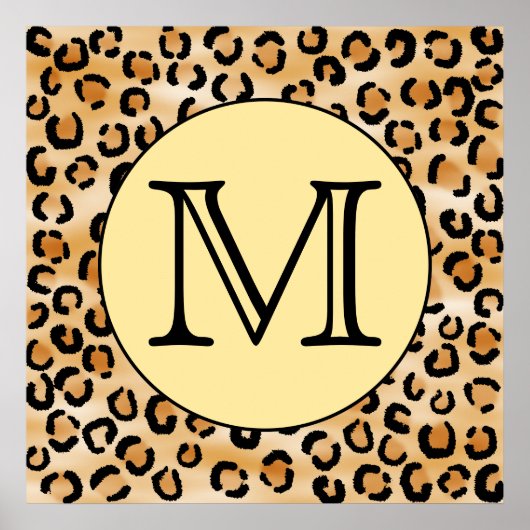 Poster Personnalized Monogram Leopard Print Pattern (Devant)