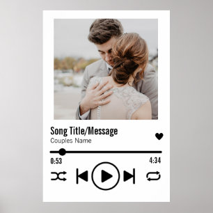 Poster Personnalized Newlywed Photo Song Playlist