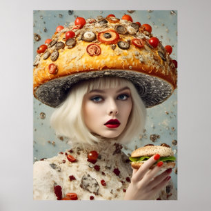 Poster Personne de nourriture drôle