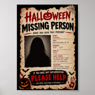 Poster Personne disparue Halloween vintage