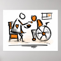 Personne en fauteuil roulant. Hôpital/foyer de soi