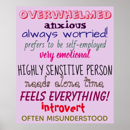 Poster PERSONNE HAUTEMENT SENSIBLE Traits Words Design (Devant)