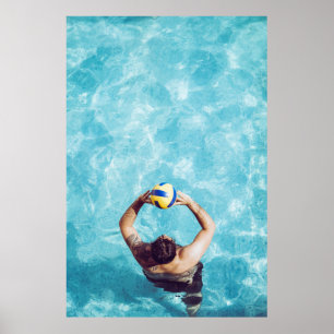 Poster Personne inconnue jouant au beach volley