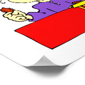 Poster Personne mangeant des ailes chaudes dessin animé H (Coin)