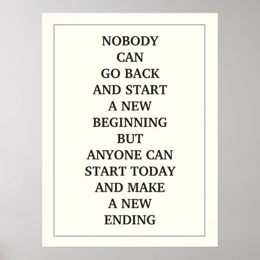 POSTER PERSONNE NE PEUT RETOURNER ET COMMENCER UN NOUVEAU (Devant)